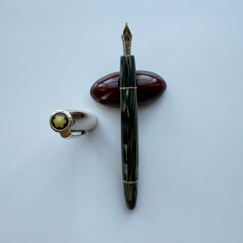 Montblanc 642 Green Striated Celluloid, 1950s, Near Mint Condition