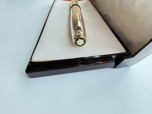 Vintage Montblanc 744 Gold Wrapped Fountain Pen, 1950s, EF Nib- New Old Stock