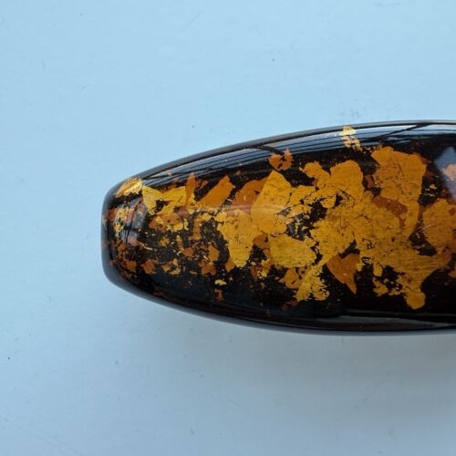 Urushi 24K Gold Flake Hair Barrette, Made In Japan