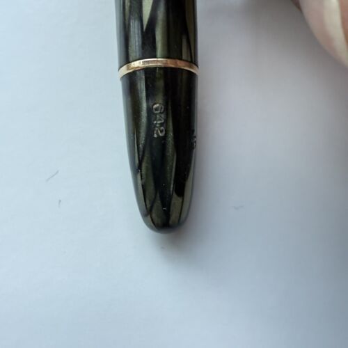 Montblanc 642 Green Striated Celluloid, 1950s, Near Mint Condition