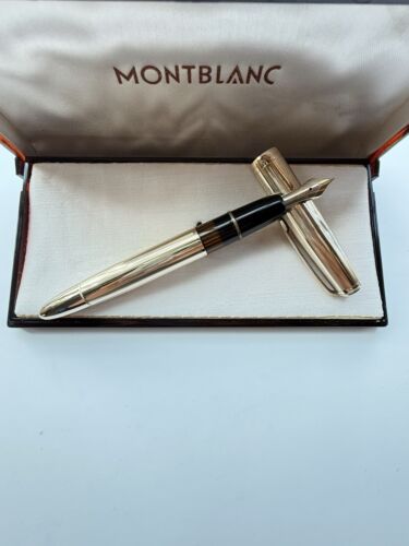 Vintage Montblanc 744 Gold Wrapped Fountain Pen, 1950s, EF Nib- New Old Stock