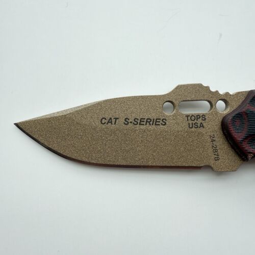 TOPS C.A.T. 200S-04 3.25" Fixed Blade Knife - Coyote Tan Blade/Micarta handle