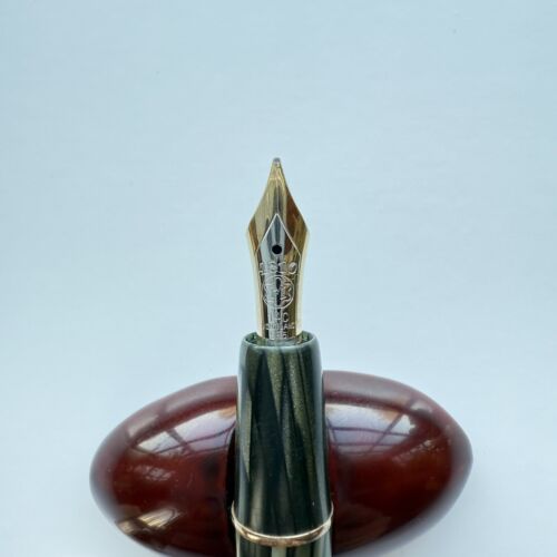 Montblanc 642 Green Striated Celluloid, 1950s, Near Mint Condition
