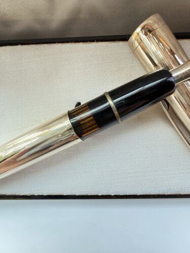 Vintage Montblanc 744 Gold Wrapped Fountain Pen, 1950s, EF Nib- New Old Stock