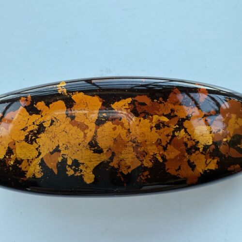 Urushi 24K Gold Flake Hair Barrette, Made In Japan