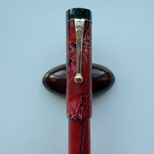 Custom Parker Duofold Red Swirl Acrylic