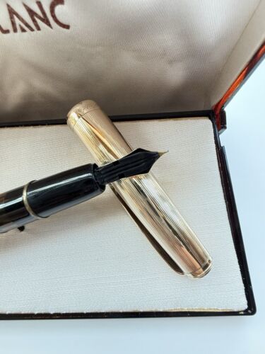 Vintage Montblanc 744 Gold Wrapped Fountain Pen, 1950s, EF Nib- New Old Stock