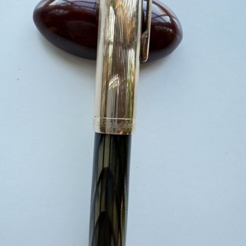 Montblanc 642 Green Striated Celluloid, 1950s, Near Mint Condition
