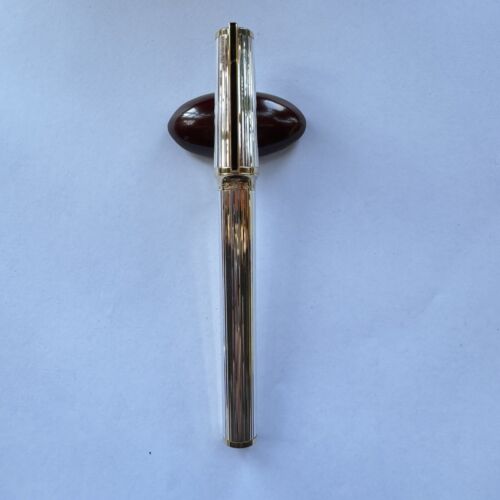 S.T. DuPont Montparnasse Fountain Pen, Sterling Silver And Gold- Large Size