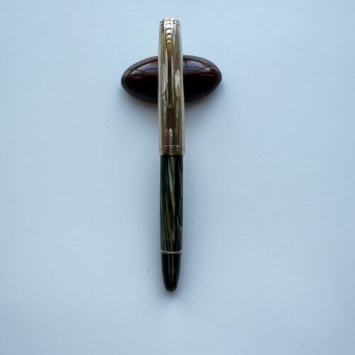 Montblanc 642 Green Striated Celluloid, 1950s, Near Mint Condition 